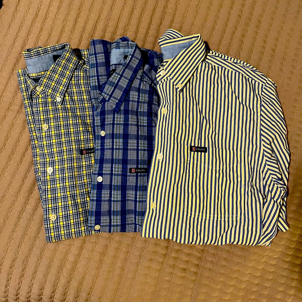 3 Chaps Easy Care short sleeve buttons ups